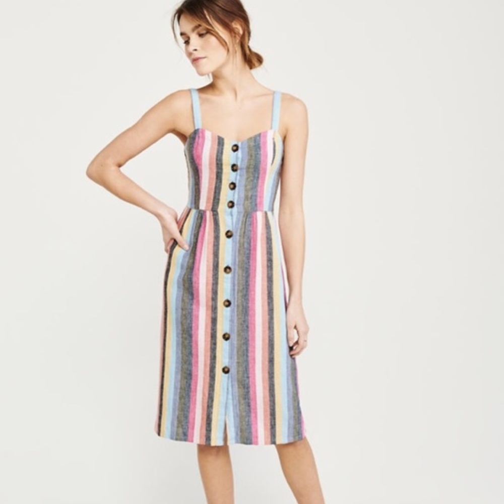 Abercrombie Button-up Cami Midi Dress Size Small Petite